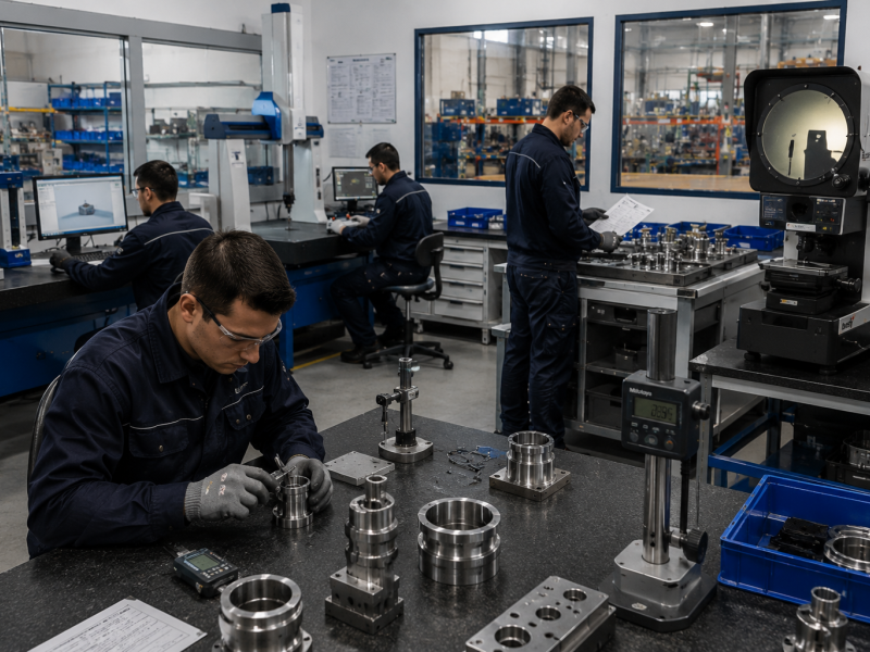 VKS Montajes Industriales · Control de calidad. Revisión y Verificando Piezas Metálicas con instrumentos de precisión